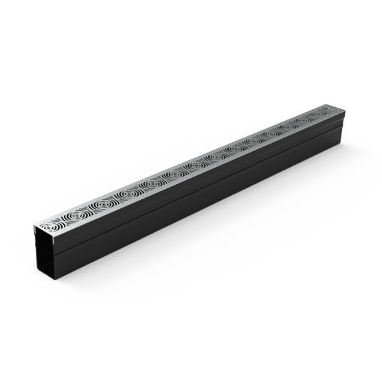 1m Threshold Slim Drain with Waves 316 Stainless Steel Grating (65 x 100mm Deep)