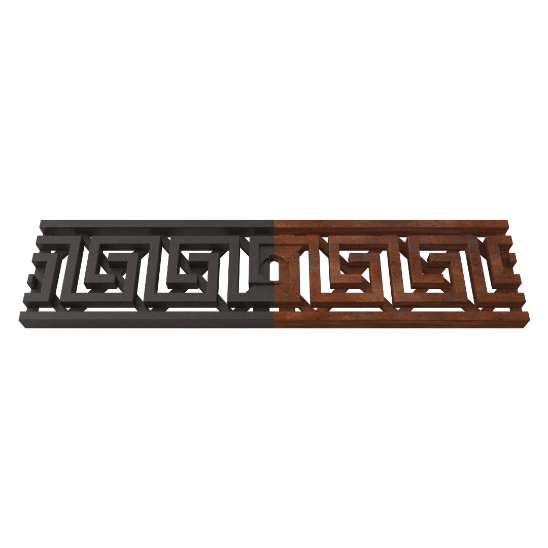 Greek Key Cast Iron Channel Drain Grate 494 x 125mm (20 x 5 Inch)