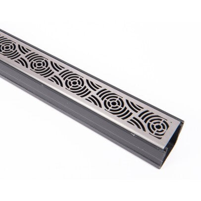 1m Threshold Slim Drain with Waves 316 Stainless Steel Grating (65 x 60mm Shallow)