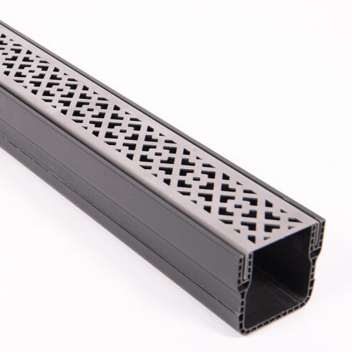 1m Threshold Slim Drain with Oblique 316 Stainless Steel Grating (65 x 60mm Shallow)