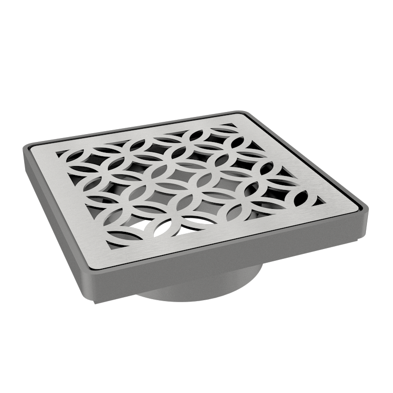 Archez Stainless Steel Grating with Black Plastic Gully Ø110mm Spigot (148 x 148mm)
