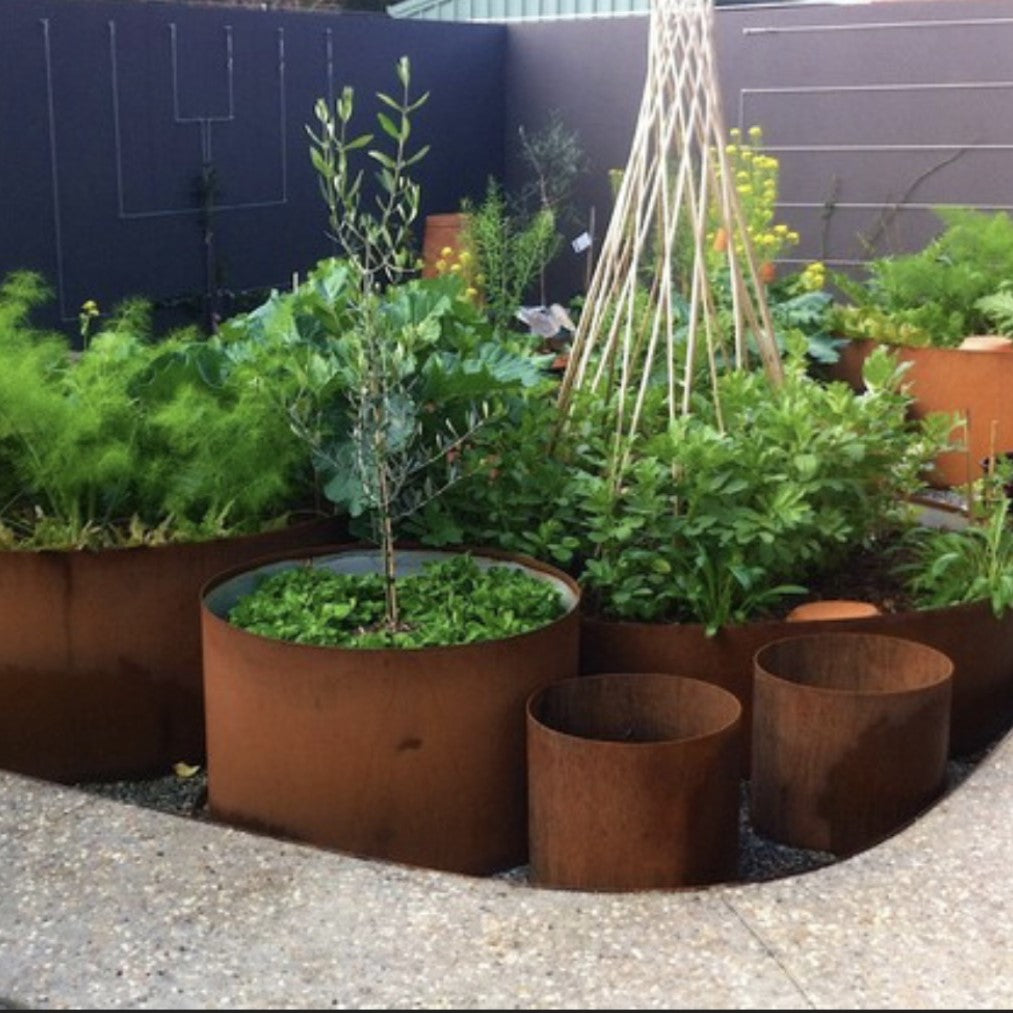 Corten Steel Hampton Bottomless Cylindrical Planter