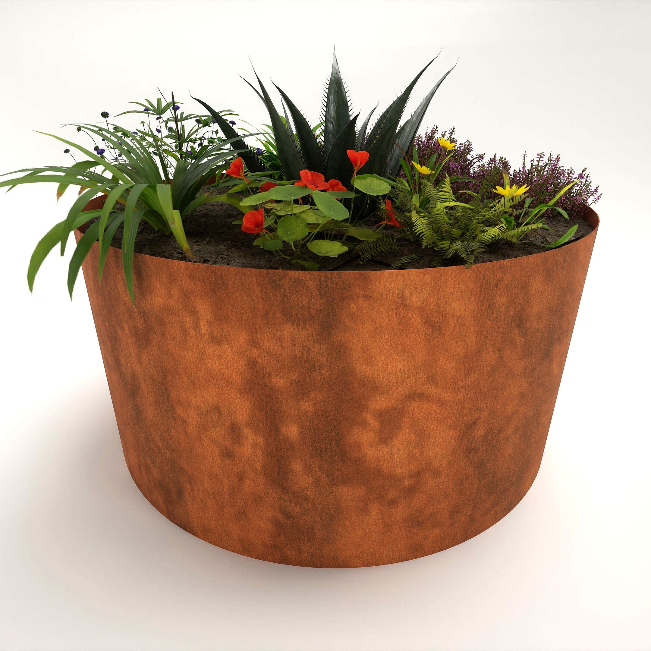 Corten Steel Hampton Bottomless Cylindrical Planter