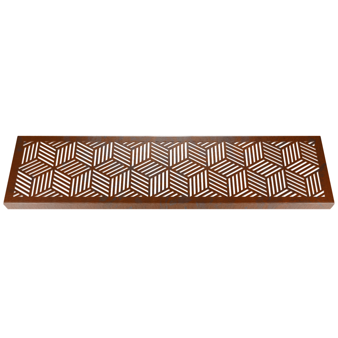 Cubix Corten Steel Channel Drain Grate 125 x 1000mm (5 Inch)