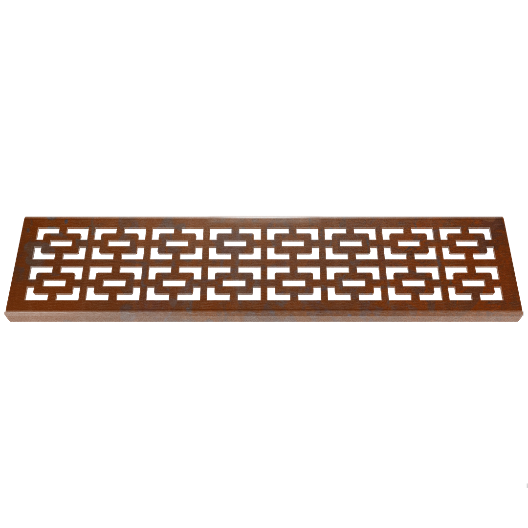 Geo Rectangular Corten Steel Channel Drain Grate 75 x 913mm (3 Inch)