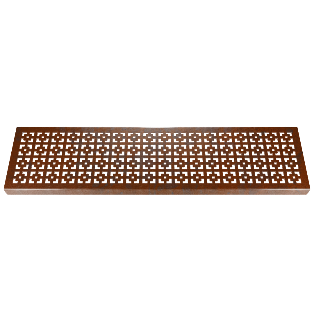 Geo Squares Corten Steel Channel Drain Grate 125 x 1000mm (5 Inch)