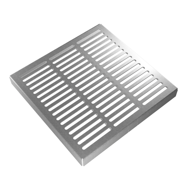 Inslotz Stainless Steel Grating with Black Plastic Gully Ø110mm Spigot (148 x 148mm)