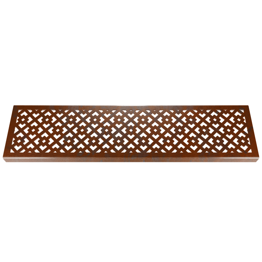 Oblique Corten Steel Channel Drain Grate 125 x 1000mm (5 Inch)