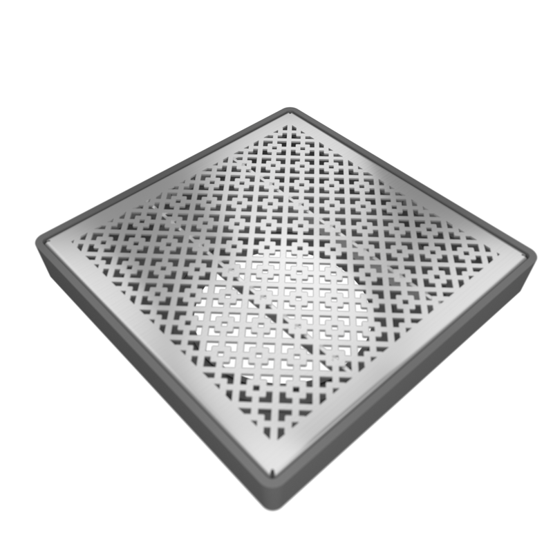 Oblique Stainless Steel Square Gully Cover (300 x 300mm)