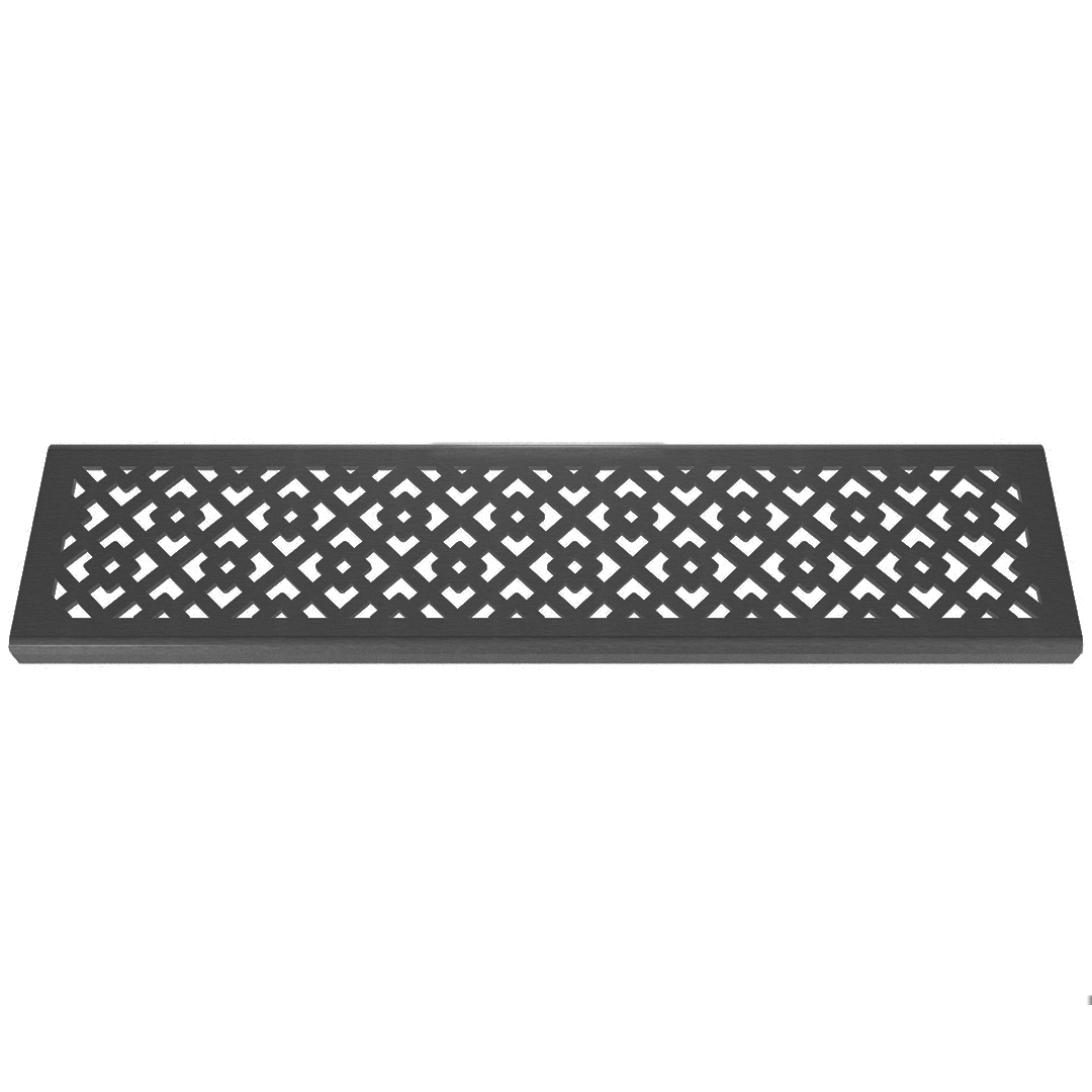 Oblique Corten Steel Channel Drain Grate 75 x 913mm (3 Inch)