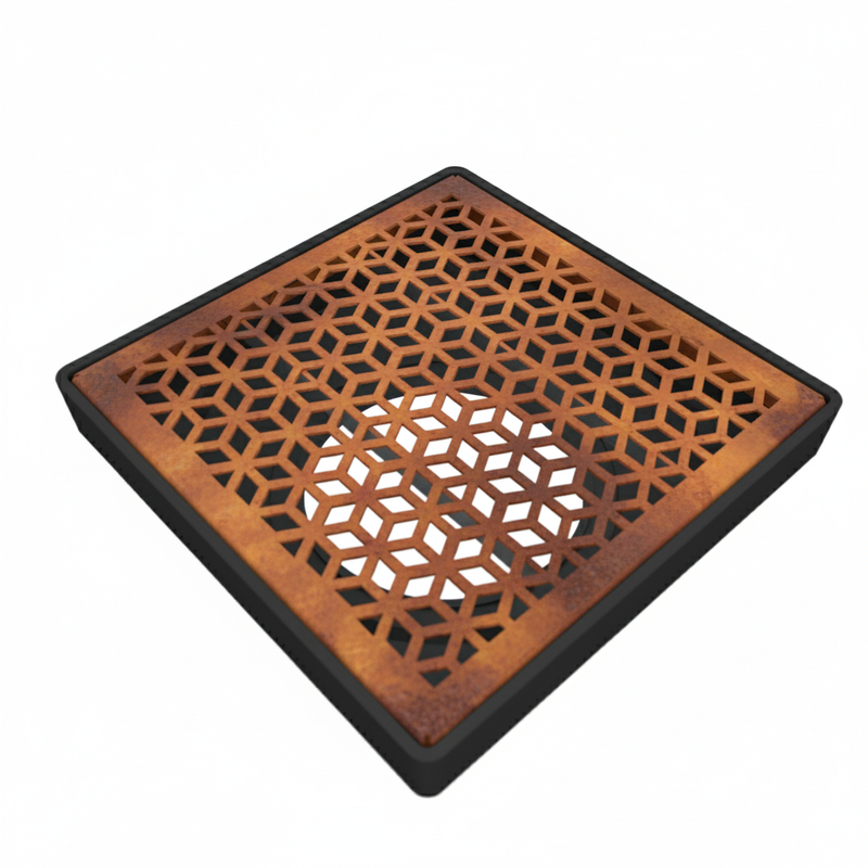 Rubix Corten Steel Square Gully Cover (300 x 300mm)