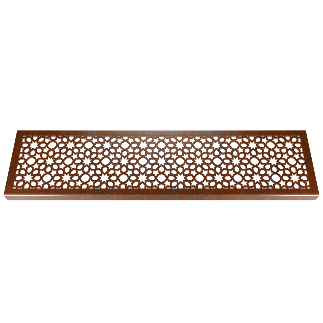 Star Burst Corten Steel Channel Drain Grate 125 x 1000mm (5 Inch)