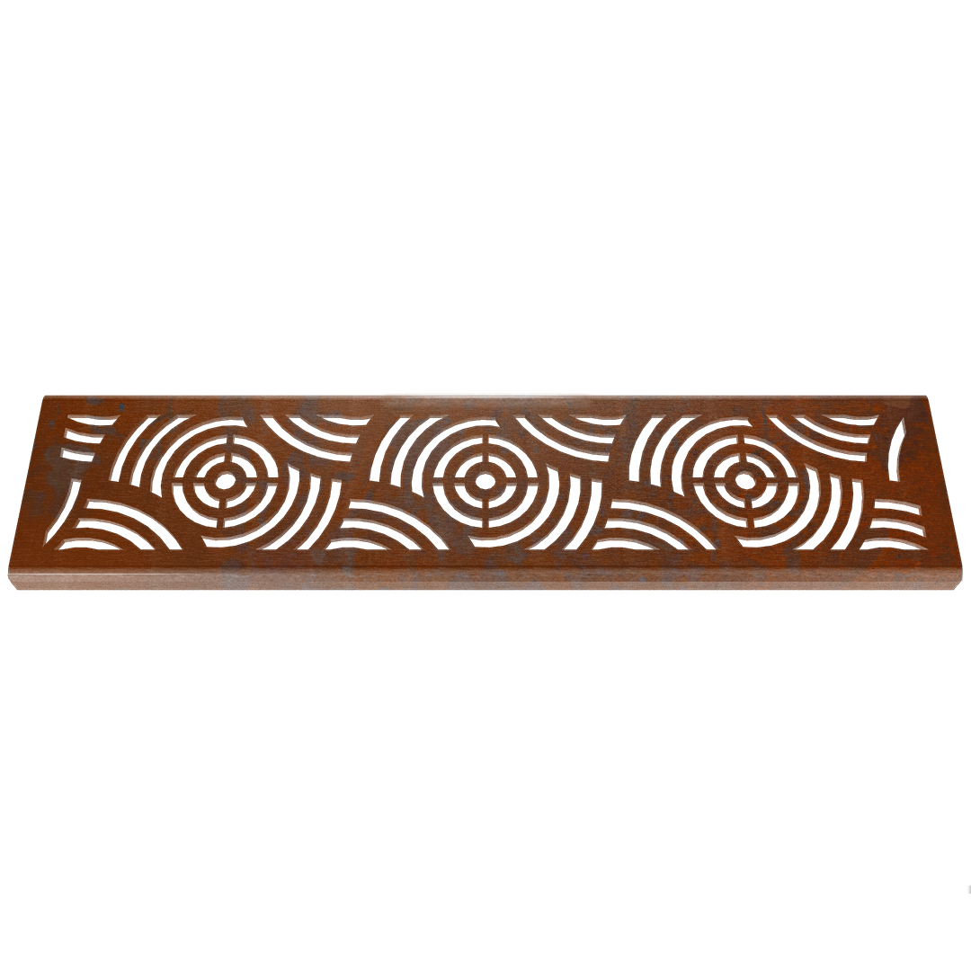 Waves Corten Steel Channel Drain Grate 75 x 913mm (3 Inch)