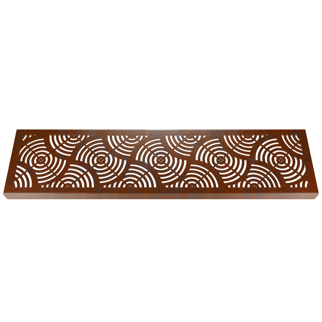 Waves Corten Steel Channel Drain Grate 125 x 1000mm (5 Inch)