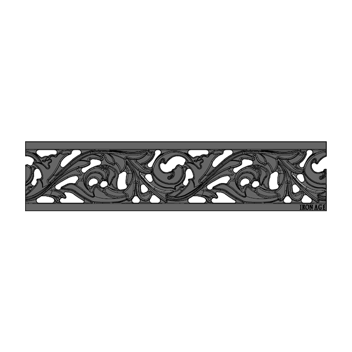 Acanthus Cast Iron Channel Drain Grate 305 x 75mm (12 x 3 Inch)