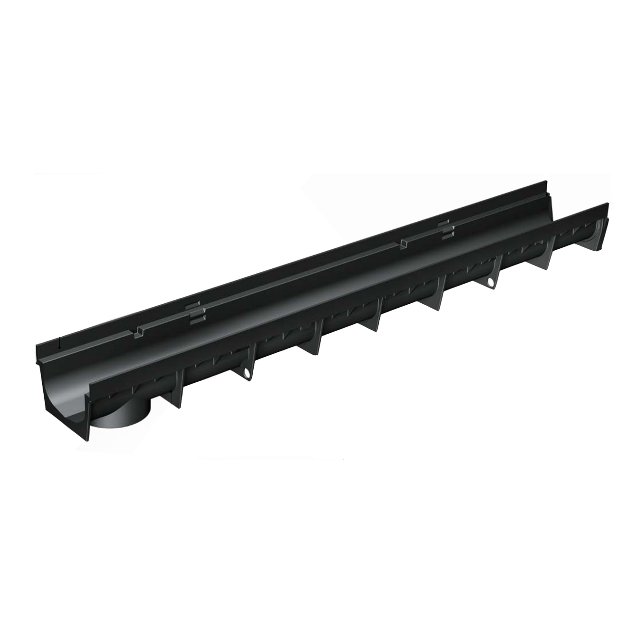 Aquascape Black Plastic Channel Drain 1000L x 125W x 90H - A15 Class (5 Inch)