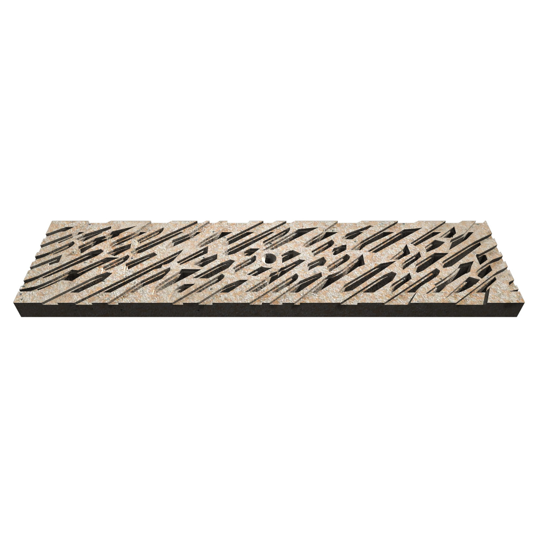 Chiseled Jonite Stone Channel Drain Grate 125 x 500mm (5 Inch)