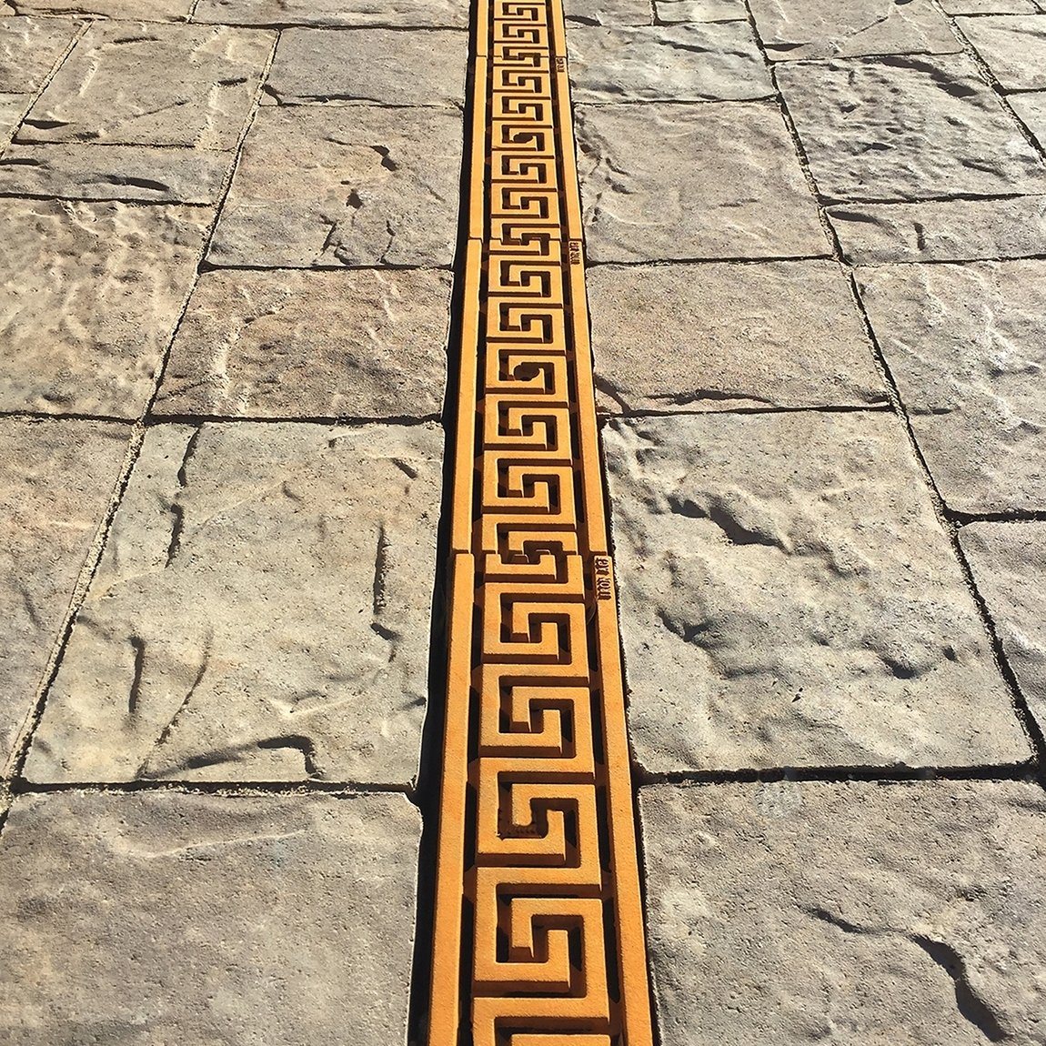 Greek Key Cast Iron Channel Drain Grate 494 x 125mm (20 x 5 Inch)