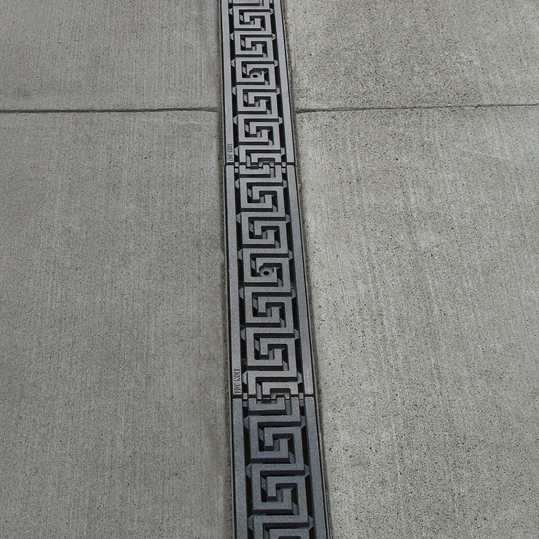 Greek Key Cast Iron Channel Drain Grate 494 x 125mm (20 x 5 Inch)