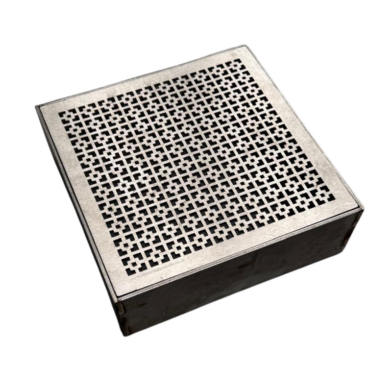 [CLEARANCE] Waves or Geo Squares 304 Stainless Steel Gratings with Steel Gully Frame (300 x 300mm)