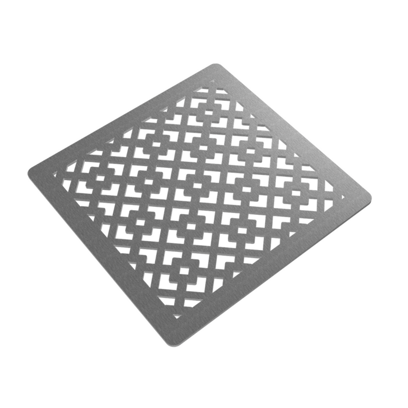 Oblique 304 Stainless Steel Grating with Black Plastic Gully Ø110mm Spigot (148 x 148mm)