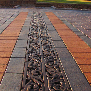 Acanthus Cast Iron Channel Drain Grate 498 x 223mm (20 x 9 Inch)