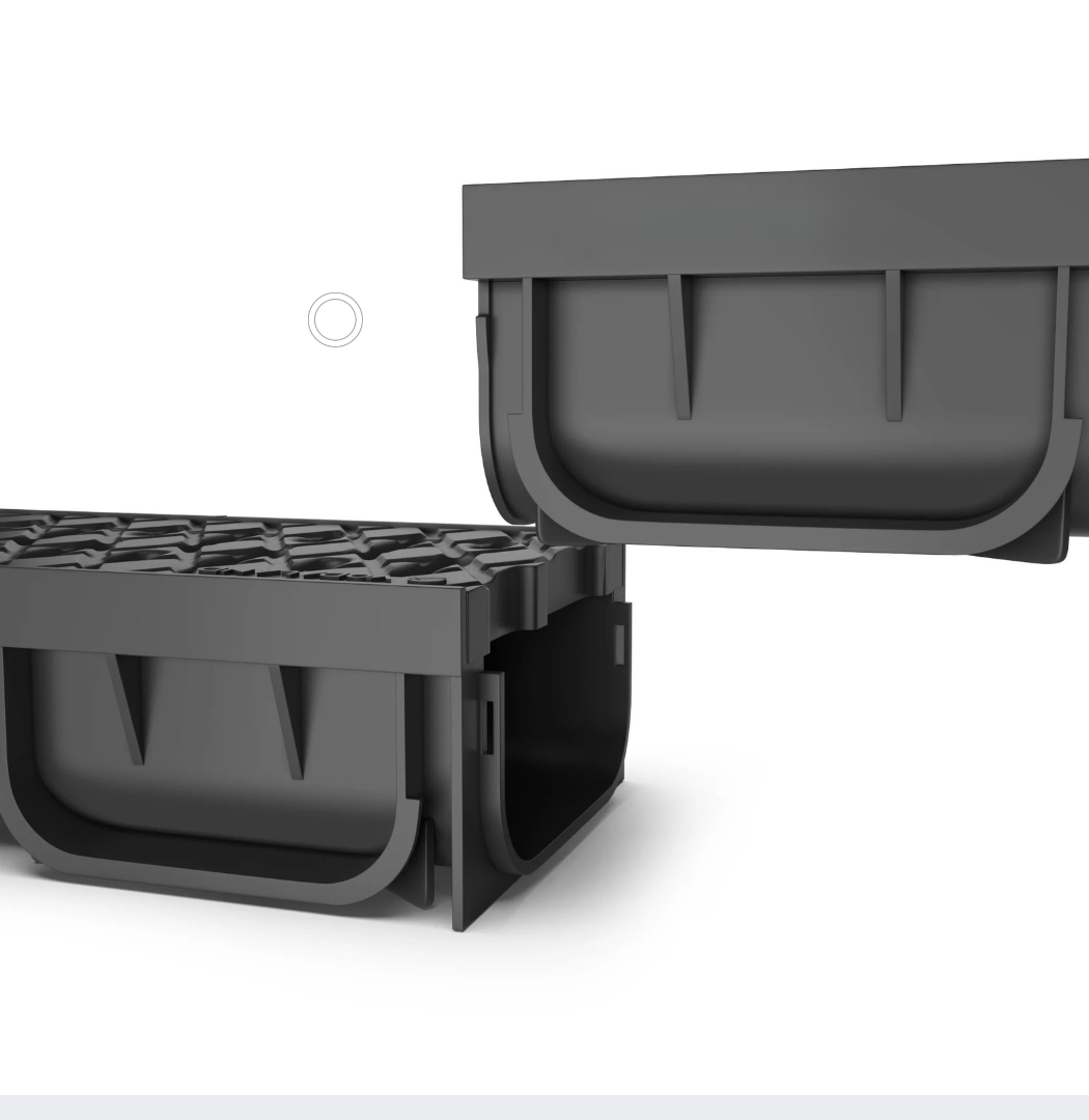 Aquascape Flexi Black Plastic Channel Drain 1000L x 125W x 72H - A15 Class (5 Inch)
