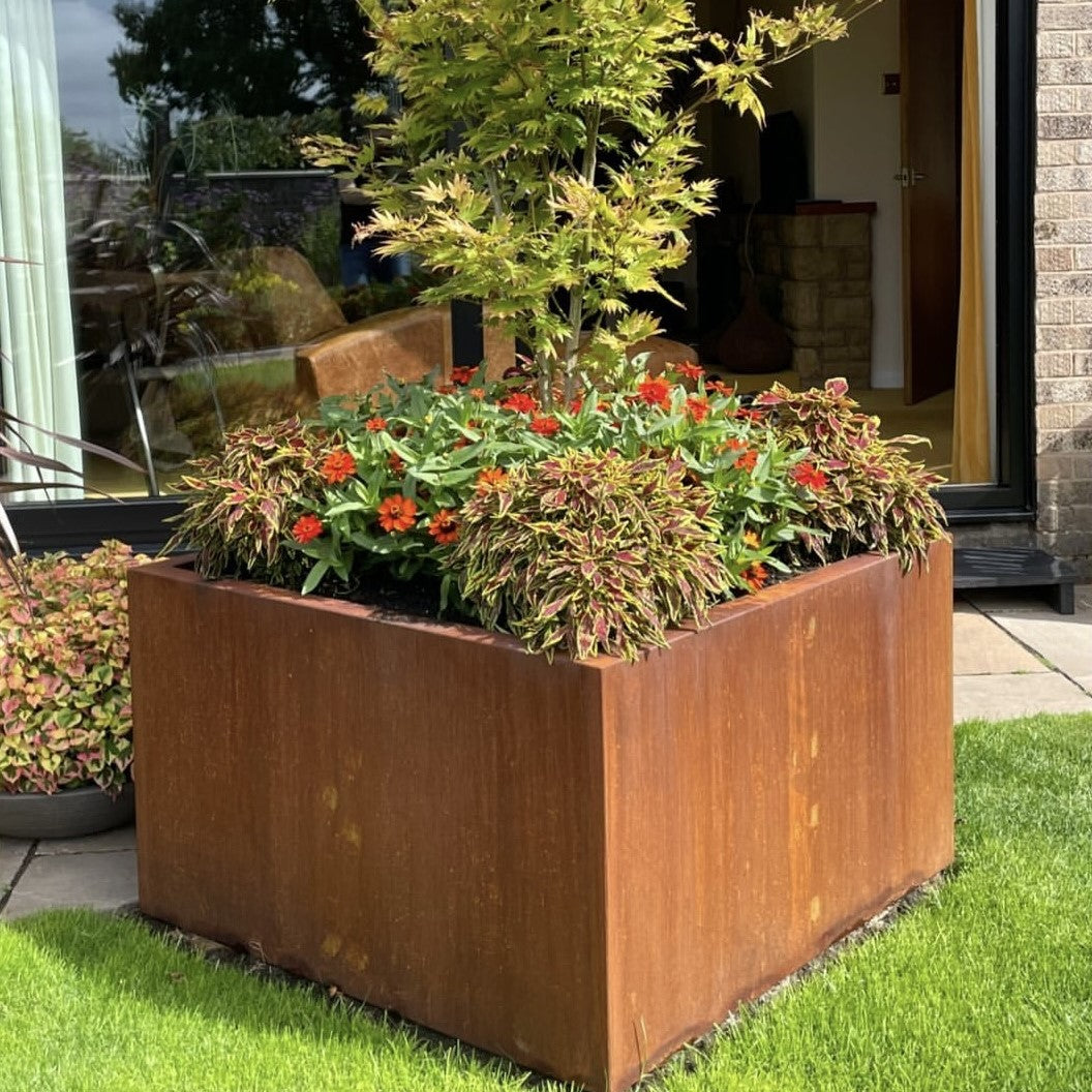 Lateral Design Studio Corten Steel Arden Cube Planter – Lateral Design Studio