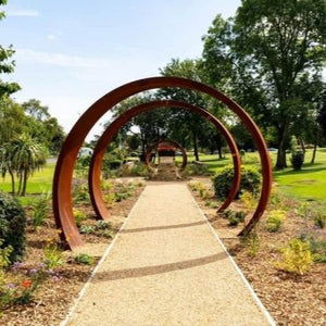Corten Steel Helix Moongate Arch
