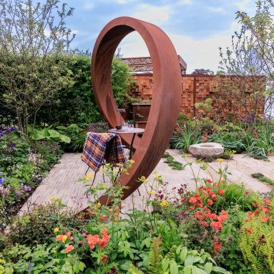 Corten Steel Helix Moongate Arch