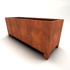Corten Steel Arden Trough Planter With Feet