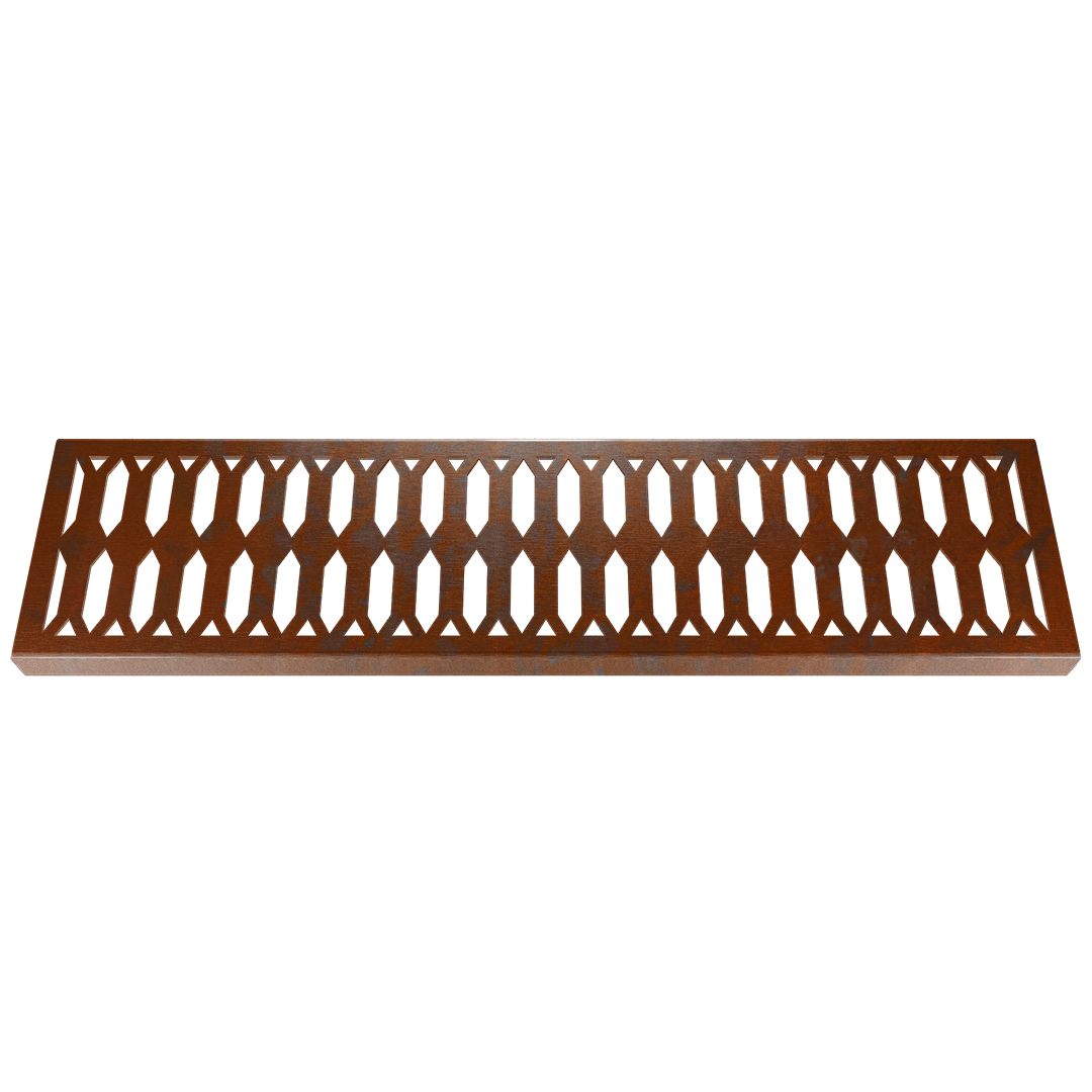 Crystal Corten Steel Channel Drain Grate 125 x 1000mm (5 Inch)