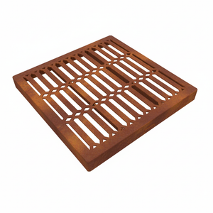 Diamond Corten Steel Square Gully Cover (300 x 300mm)
