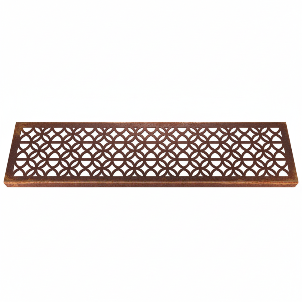 Double Archez Corten Steel Channel Drain Grate 125 x 1000mm (5 Inch)