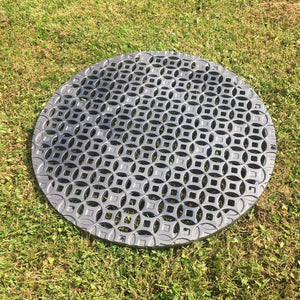 Oblio Couvercle de caniveau rond en fonte 115 mm anti-talon (4 pouces)