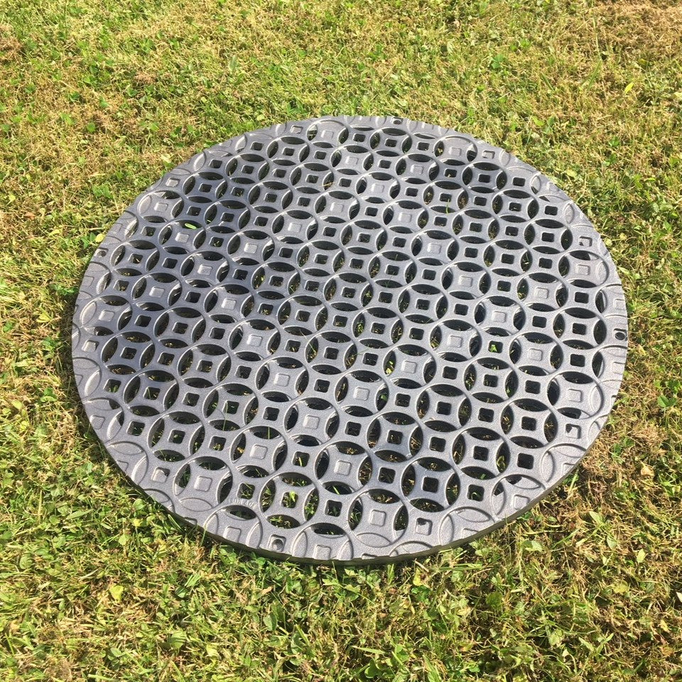 Oblio Couvercle de caniveau rond en fonte 115 mm anti-talon (4 pouces)