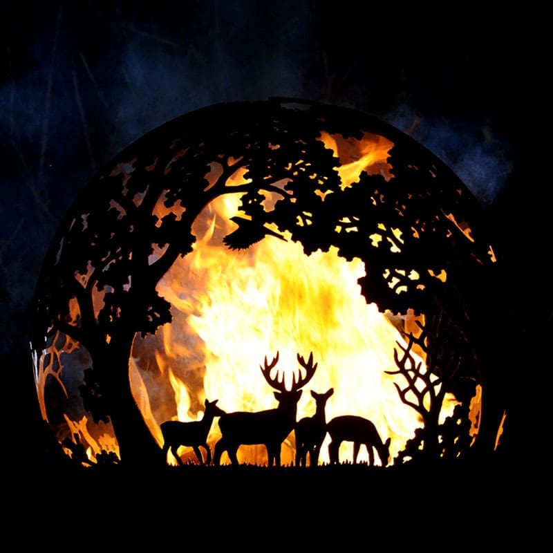 English Country Corten Steel Fire Pit Sphere