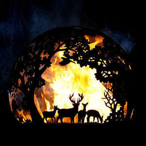 English Country Mild Steel Fire Pit Sphere