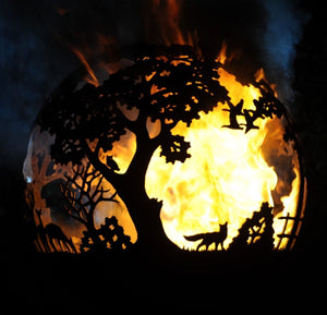 English Country Mild Steel Fire Pit Sphere