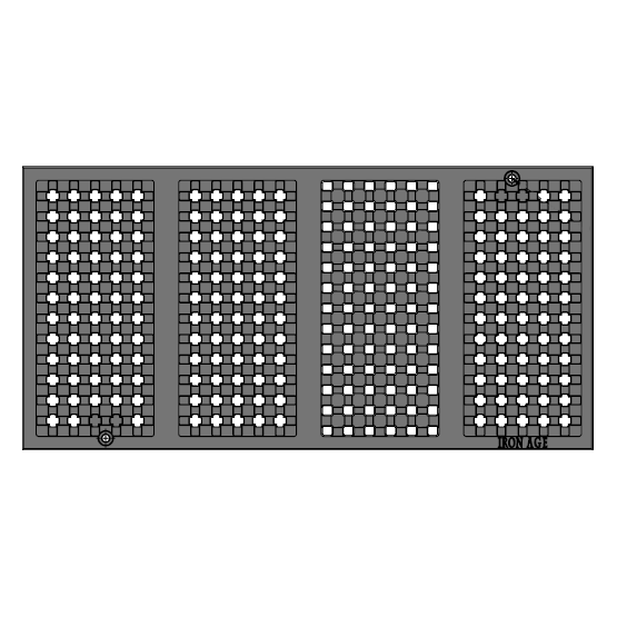 Explora Cast Iron Channel Drain Grate 607 x 302mm (24 x 12 Inch)
