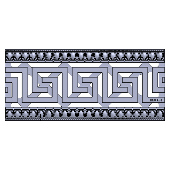 Greek Key Cast Iron Channel Drain Grate 498 x 223mm (20 x 9 Inch)