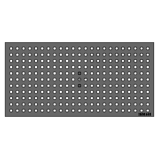 Grid Cast Iron Channel Drain Grate 610 x 305mm (24 x 12 Inch)
