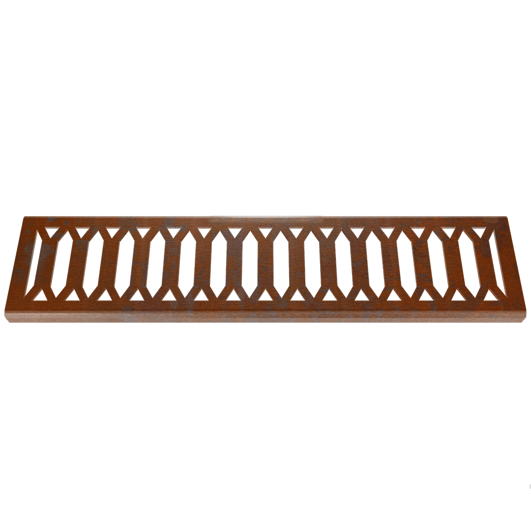 Hexagon Corten Steel Channel Drain Grate 75 x 913mm (3 Inch)