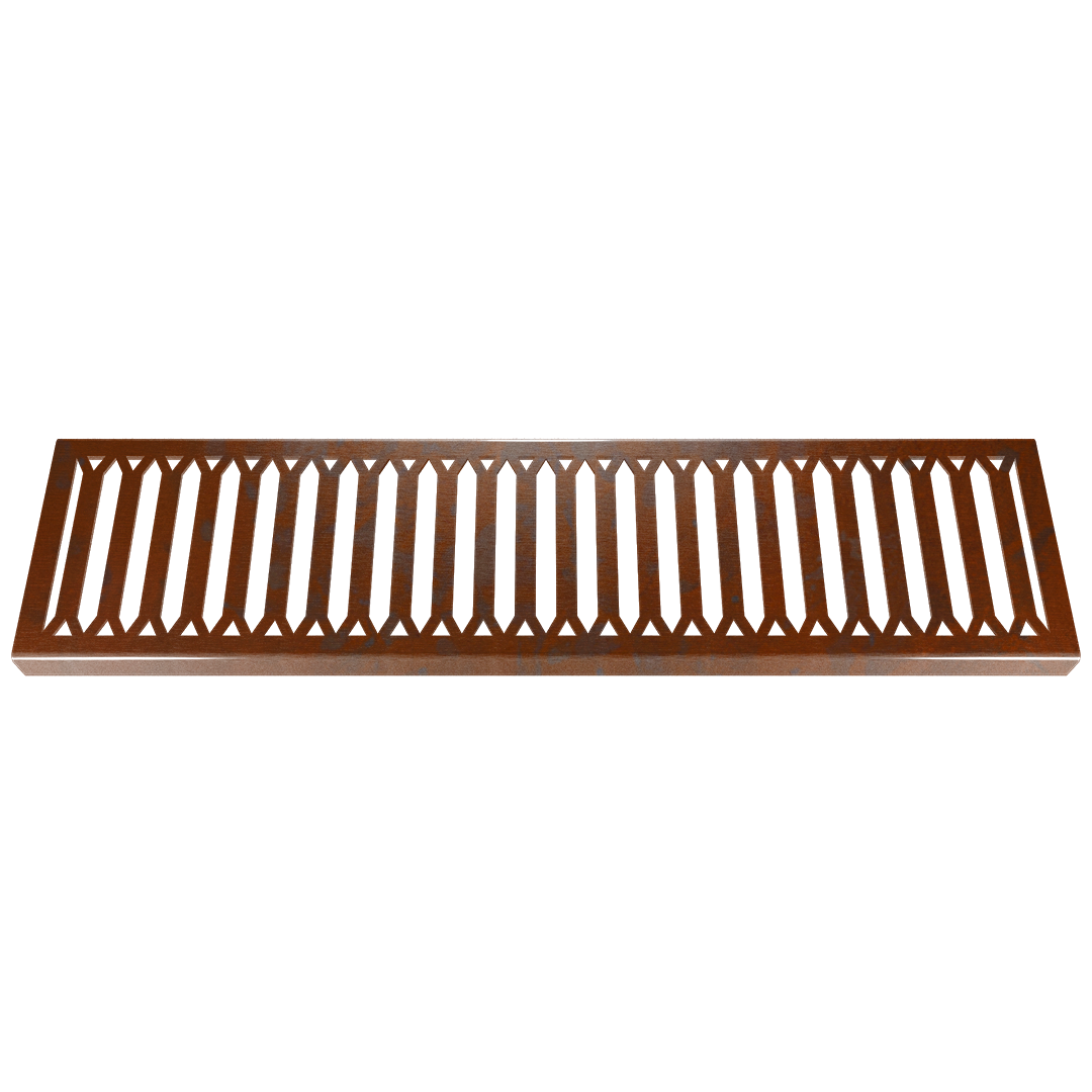 Hexagon Corten Steel Channel Drain Grate 125 x 1000mm (5 Inch)