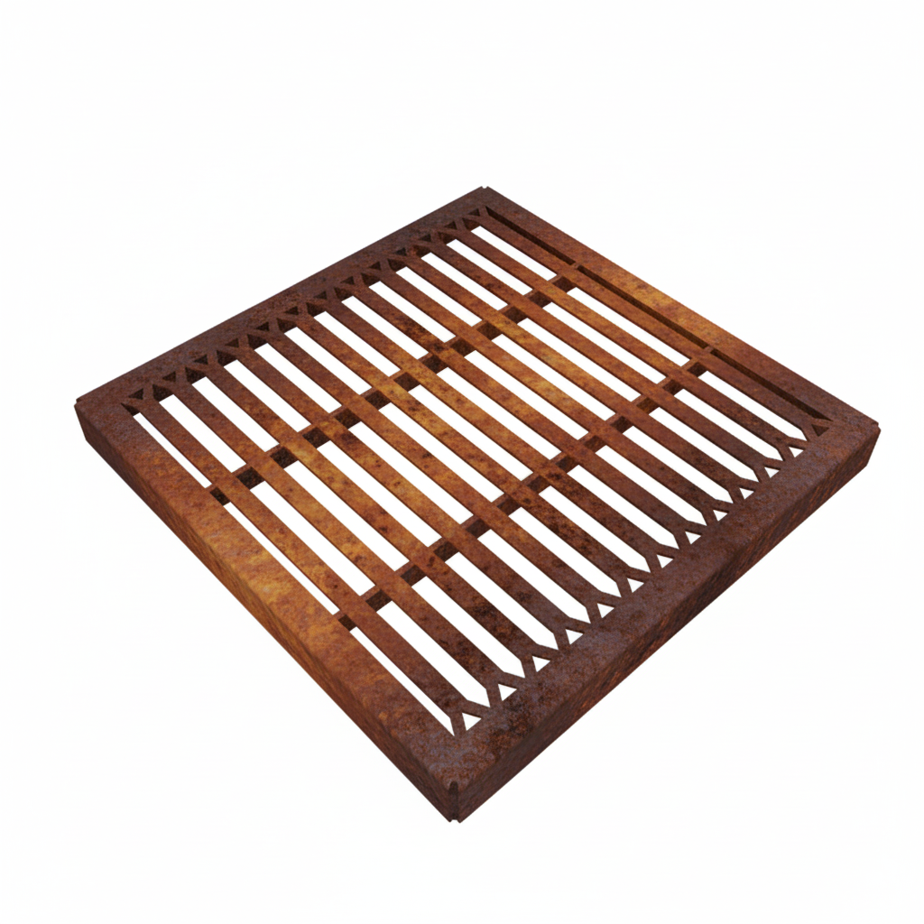 Hexagon Corten Steel Square Gully Cover (300 x 300mm)
