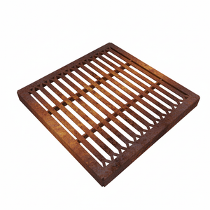 Hexagon Corten Steel Square Gully Cover (300 x 300mm)