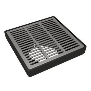 Inslotz Stainless Steel Grating with Black Plastic Gully Ø110mm Spigot (148 x 148mm)