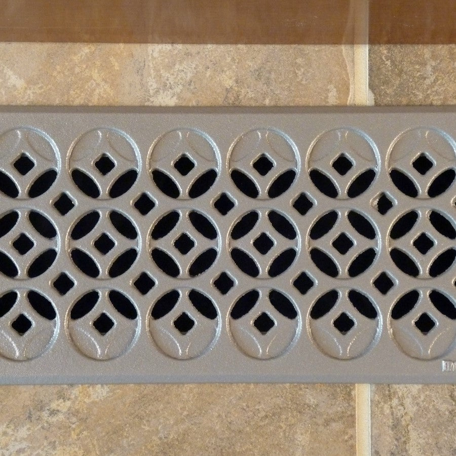 Interlaken Cast Iron Floor Register Grate 245 x 92mm (10 x 4 Inch)