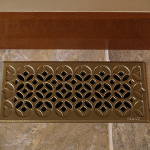 Interlaken Cast Iron Floor Register Grate 245 x 92mm (10 x 4 Inch)