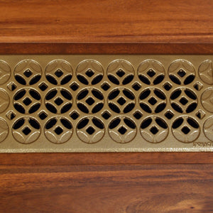 Interlaken Cast Iron Floor Register Grate 245 x 92mm (10 x 4 Inch)